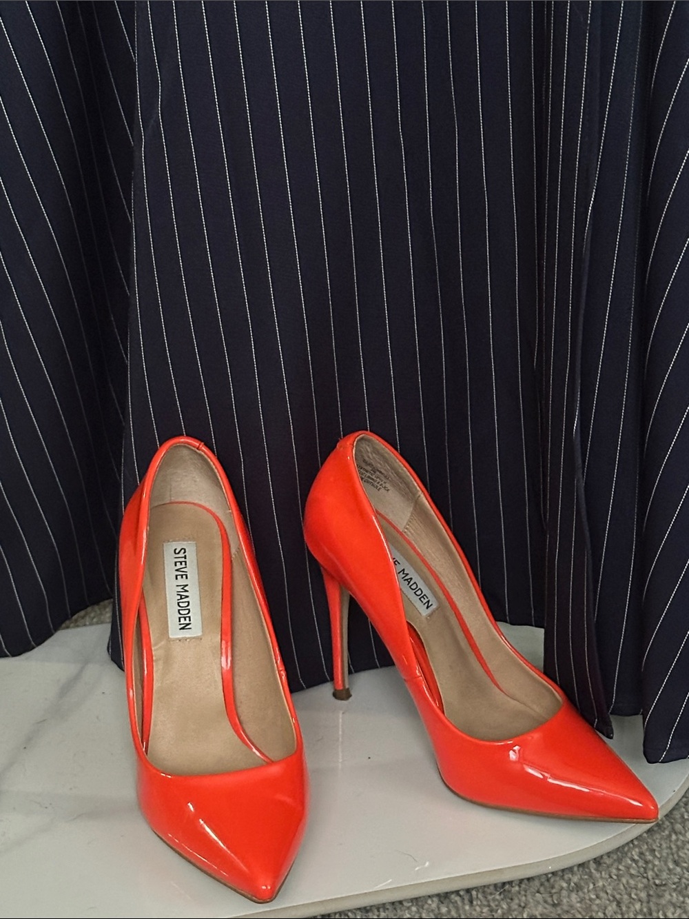Steve Madden Red Patent Pointed-Toe Stiletto Heels